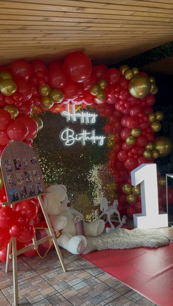 Декор Happy Birthday червоний